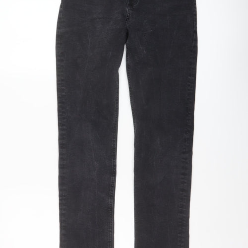Bershka Womens Black Cotton Bootcut Jeans Size 10 L32 in Slim Button