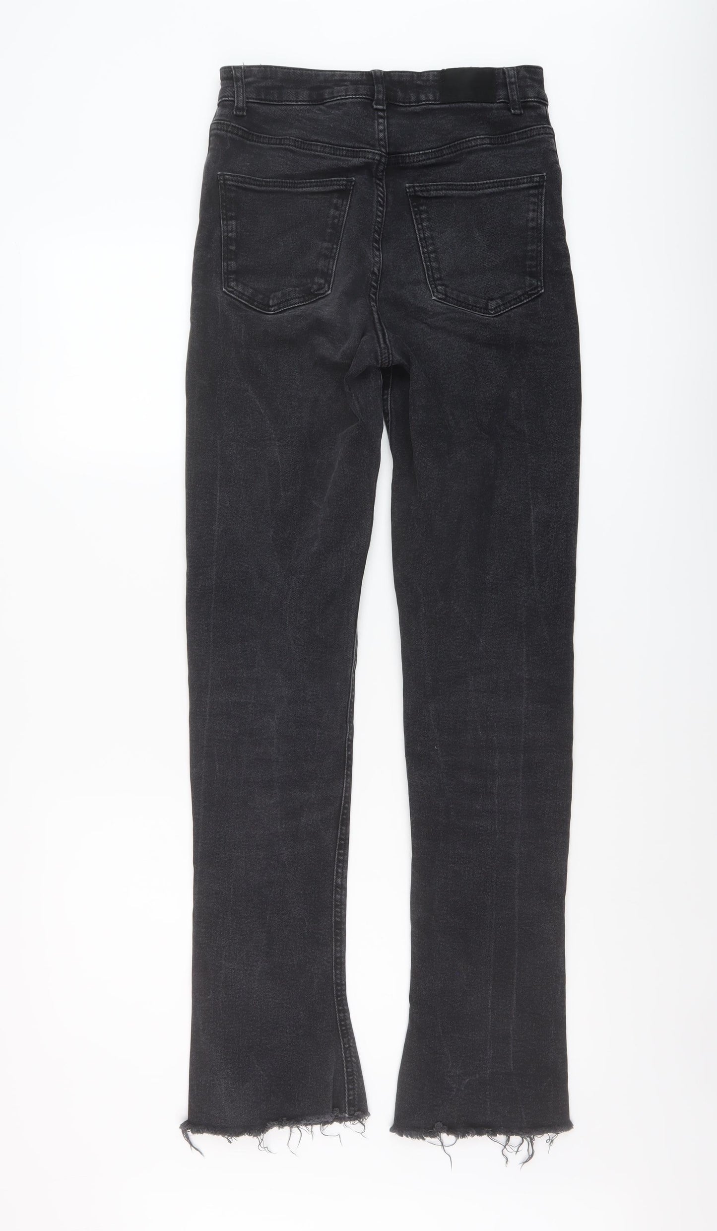 Bershka Womens Black Cotton Bootcut Jeans Size 10 L32 in Slim Button
