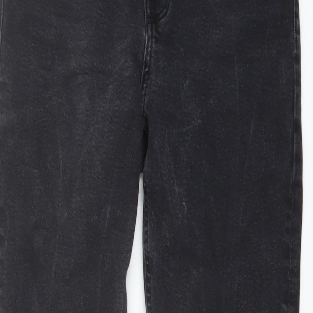 Bershka Womens Black Cotton Bootcut Jeans Size 10 L32 in Slim Button