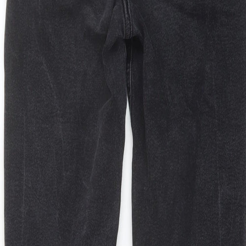 Bershka Womens Black Cotton Bootcut Jeans Size 10 L32 in Slim Button