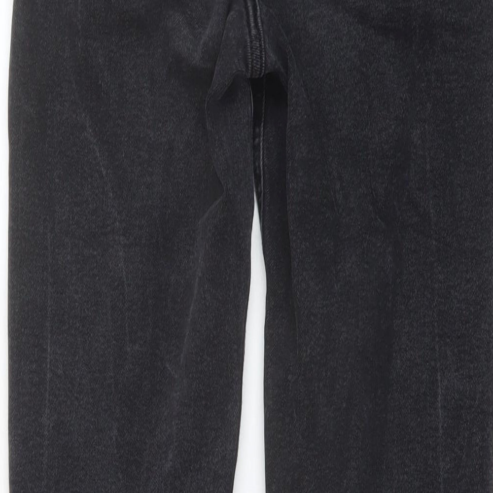 Bershka Womens Black Cotton Bootcut Jeans Size 10 L32 in Slim Button