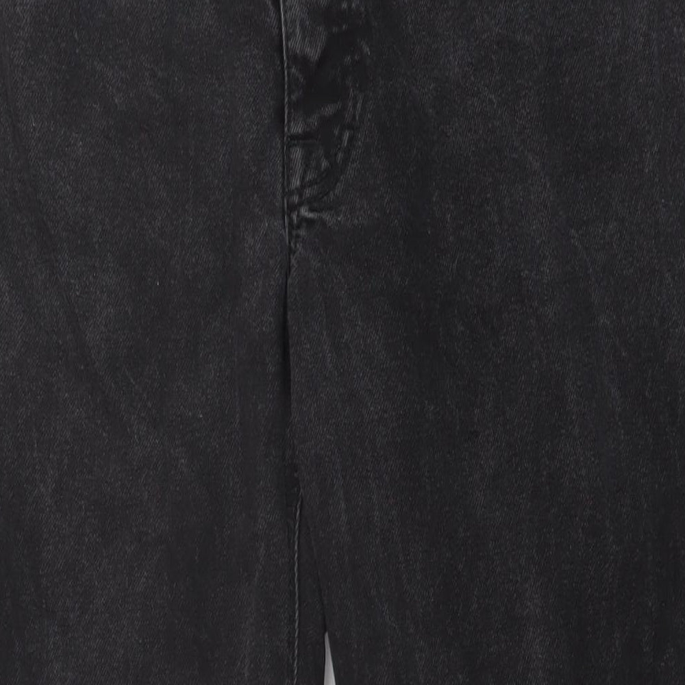 ASOS Mens Black Cotton Straight Jeans Size 34 in L30 in Regular Button