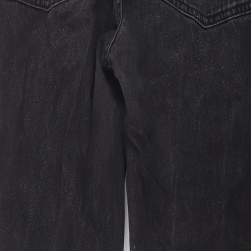 ASOS Mens Black Cotton Straight Jeans Size 34 in L30 in Regular Button
