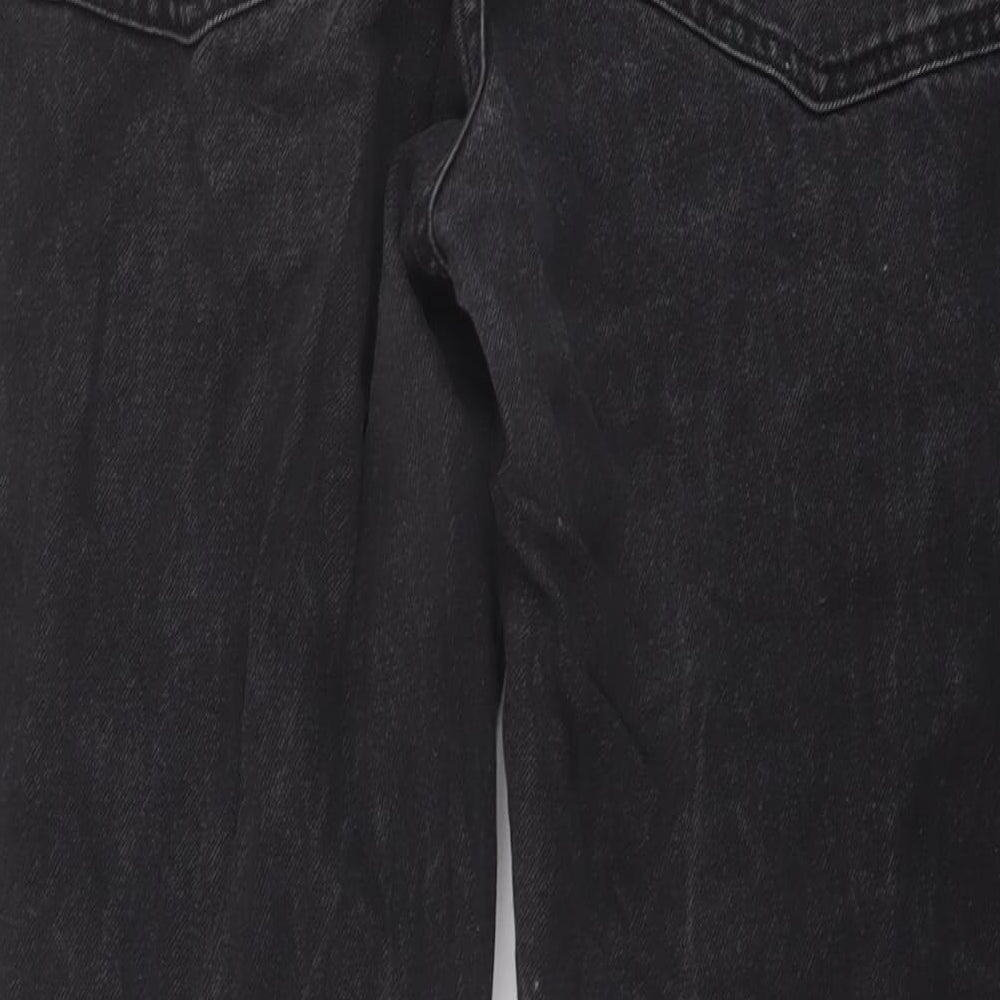 ASOS Mens Black Cotton Straight Jeans Size 34 in L30 in Regular Button