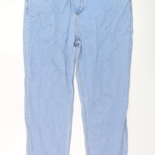 John Lewis Womens Blue Cotton Straight Jeans Size 16 L30 in Regular Button