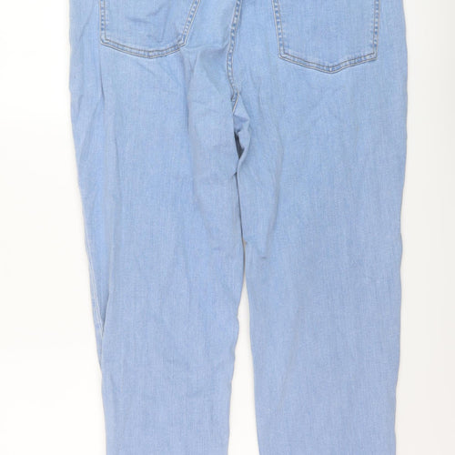 John Lewis Womens Blue Cotton Straight Jeans Size 16 L30 in Regular Button