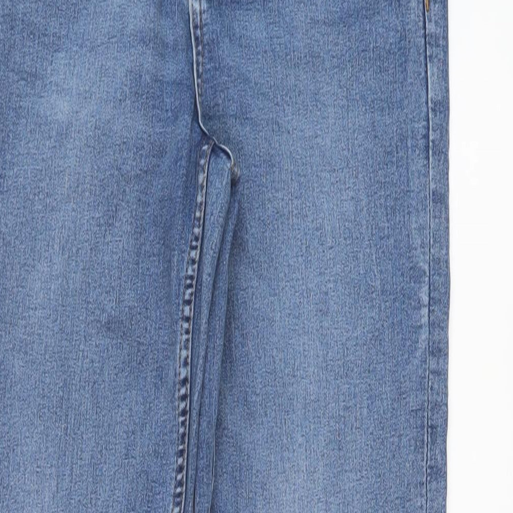 Marks and Spencer Womens Blue Cotton Straight Jeans Size 8 L30 in Regular Button