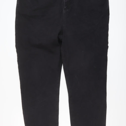 Dorothy Perkins Womens Black Cotton Mom Jeans Size 26 L30 in Regular Button