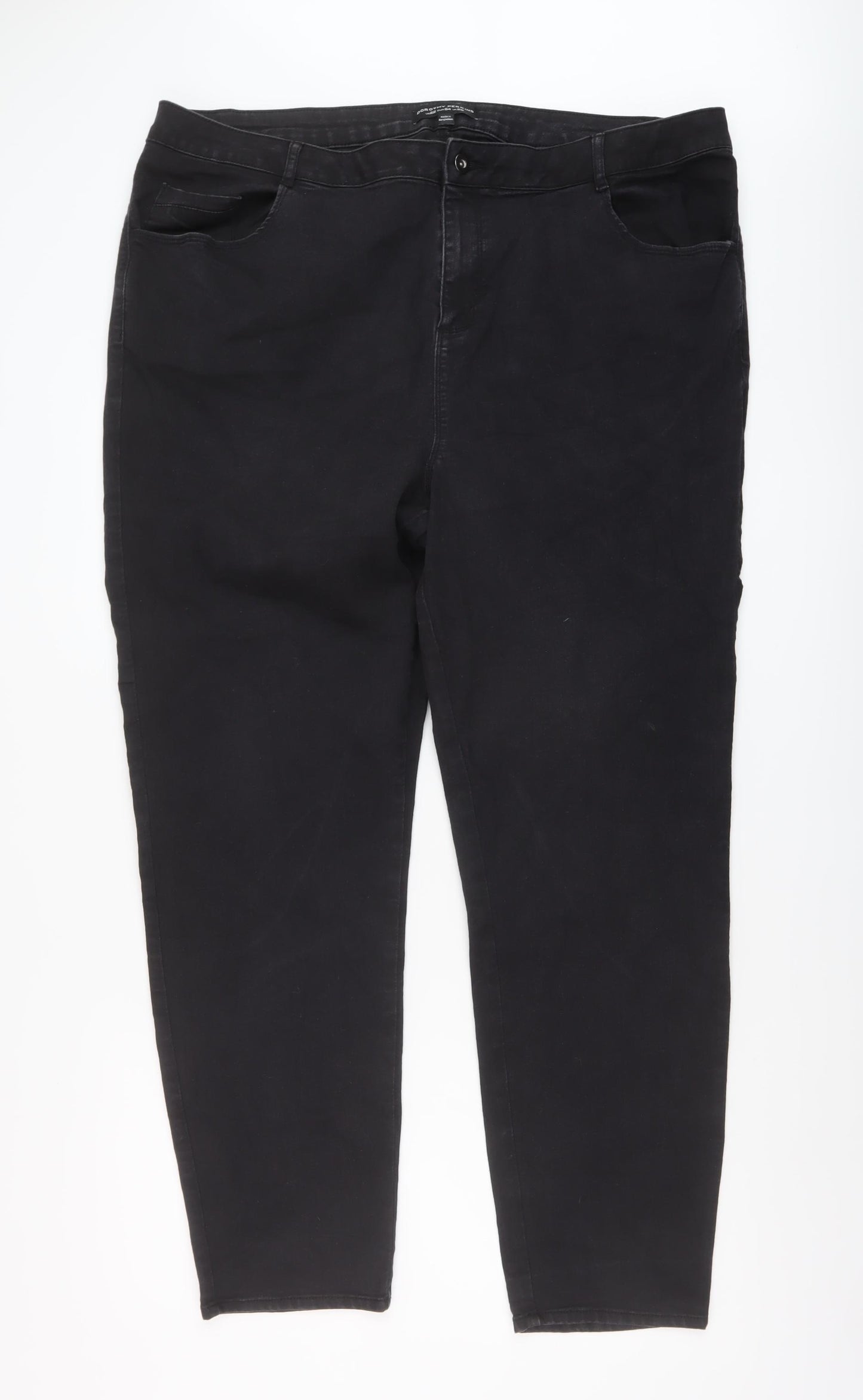 Dorothy Perkins Womens Black Cotton Mom Jeans Size 26 L30 in Regular Button