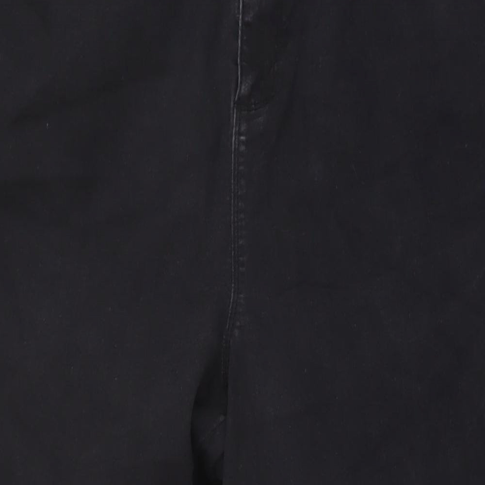 Dorothy Perkins Womens Black Cotton Mom Jeans Size 26 L30 in Regular Button