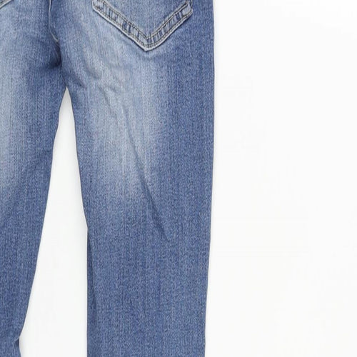 NEXT Boys Blue Cotton Skinny Jeans Size 11 Years L25 in Regular Zip - Distressed