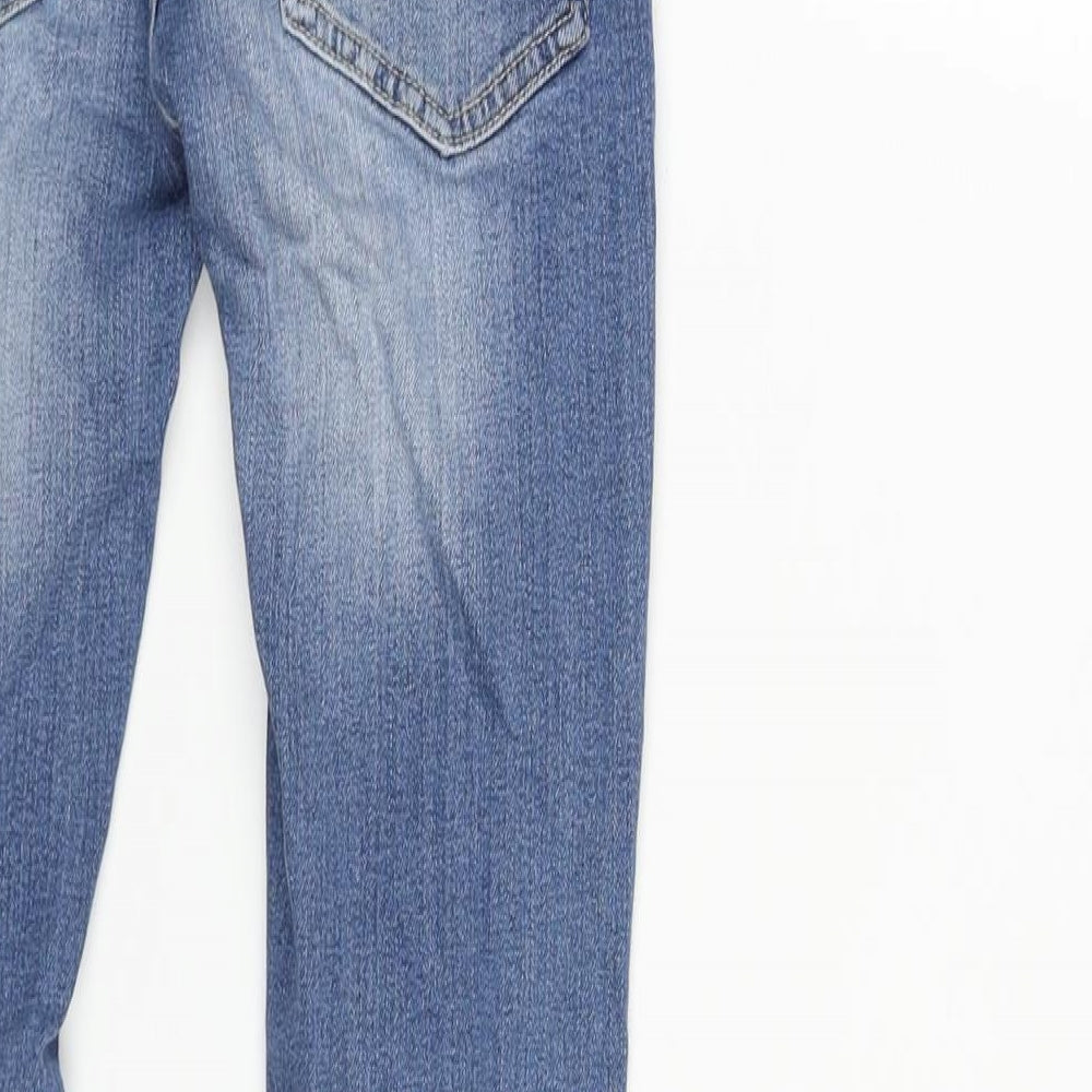 NEXT Boys Blue Cotton Skinny Jeans Size 11 Years L25 in Regular Zip - Distressed