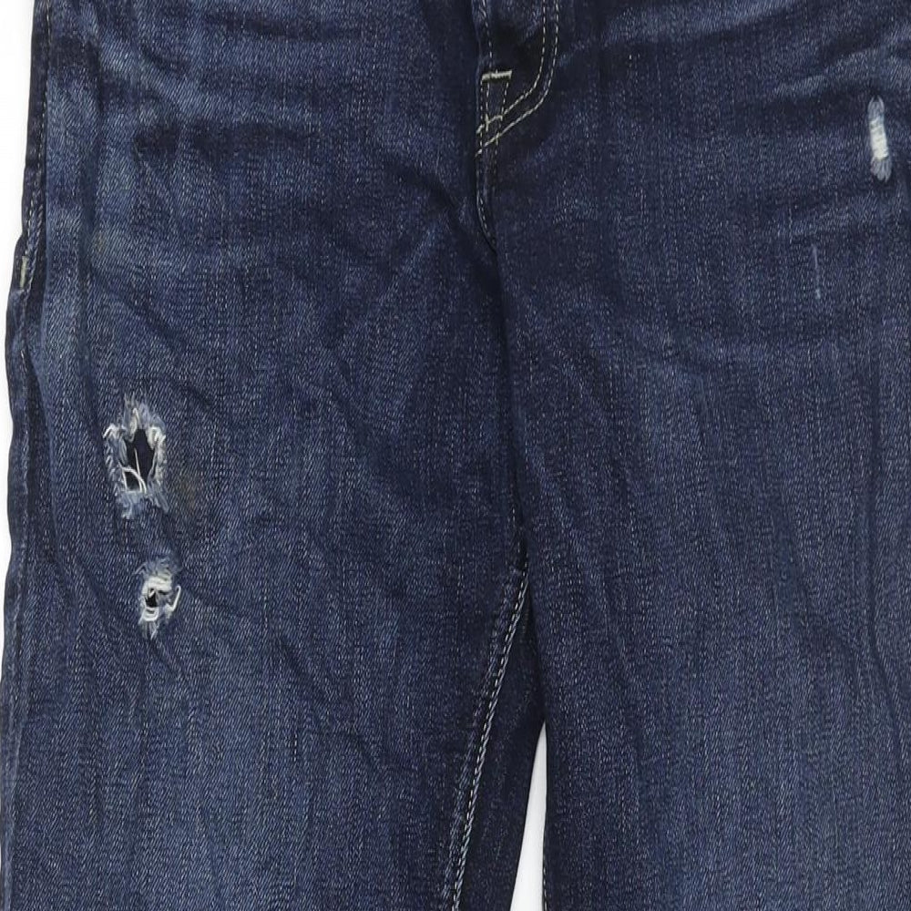 JACK & JONES Mens Blue Cotton Straight Jeans Size 34 in L34 in Slim Button