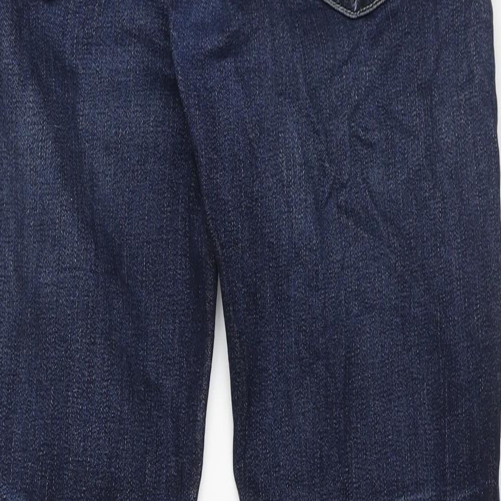 JACK & JONES Mens Blue Cotton Straight Jeans Size 34 in L34 in Slim Button