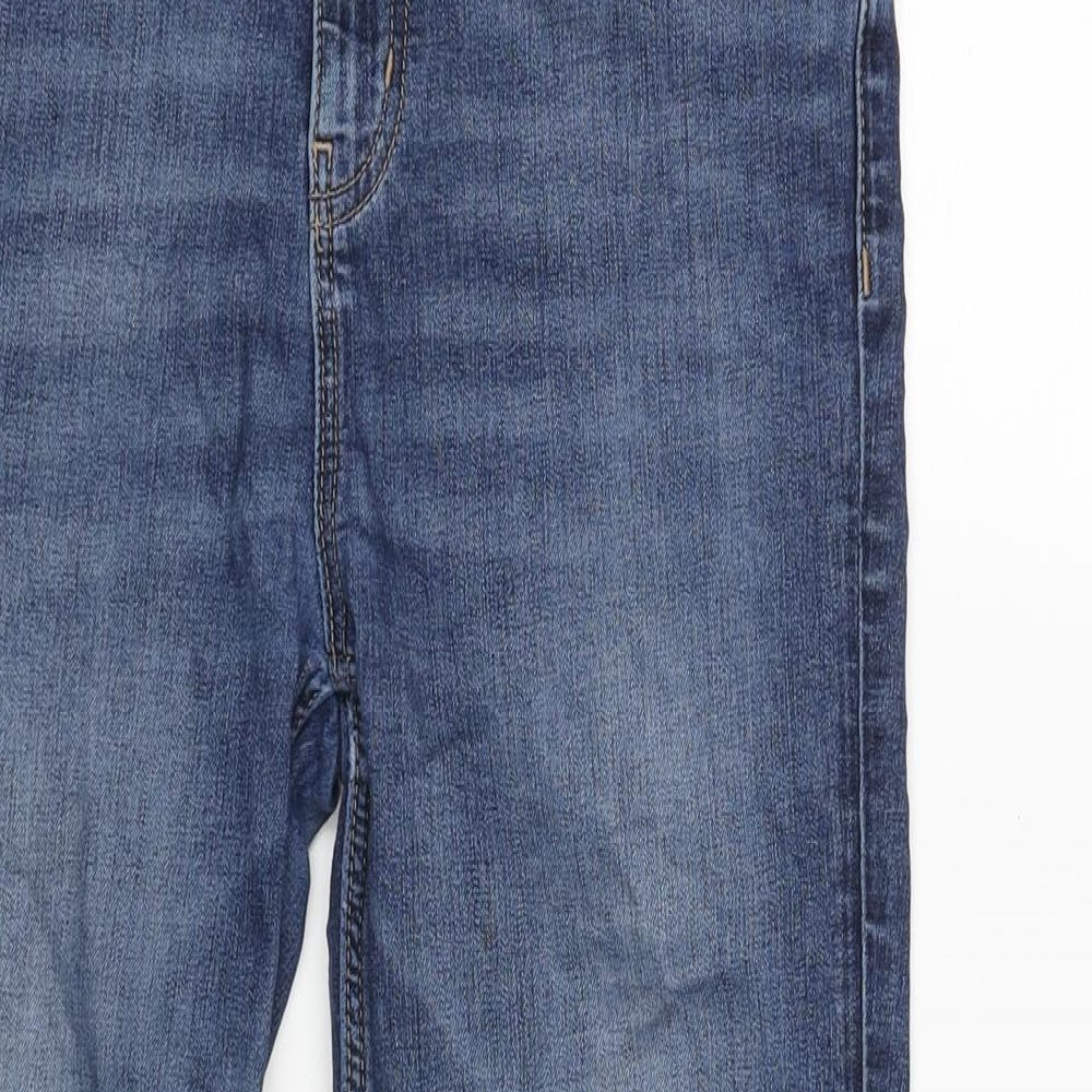 Marks and Spencer Womens Blue Cotton Skinny Jeans Size 12 L25 in Regular Zip