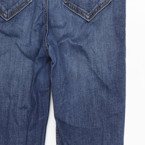 Marks and Spencer Womens Blue Cotton Skinny Jeans Size 12 L25 in Regular Zip