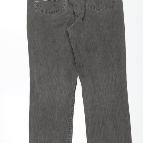 Raphael Valencino Mens Grey Cotton Straight Jeans Size 36 in L30 in Regular Zip