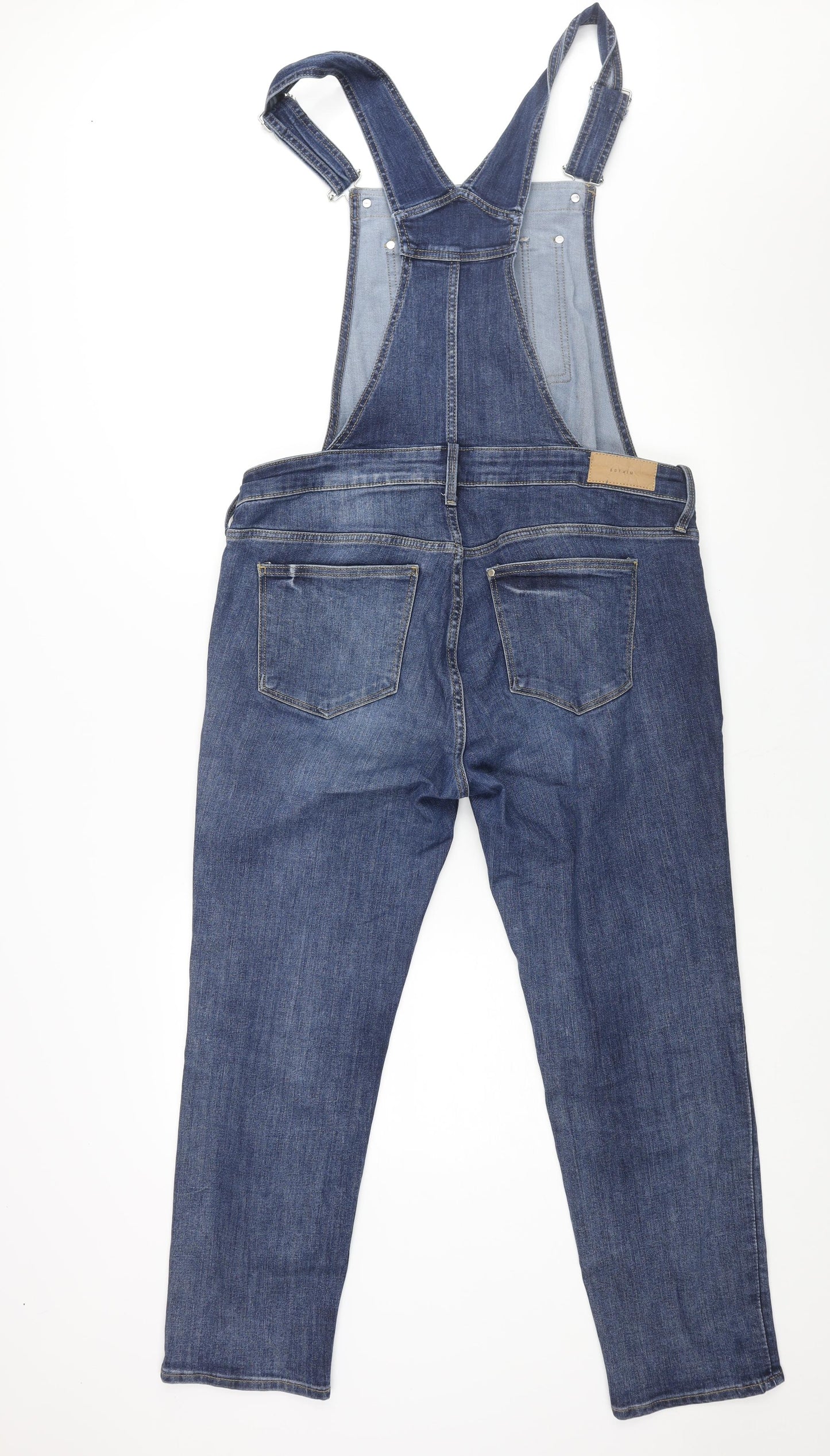 H&M Womens Blue Cotton Dungaree One-Piece Size 14 L27 in Button