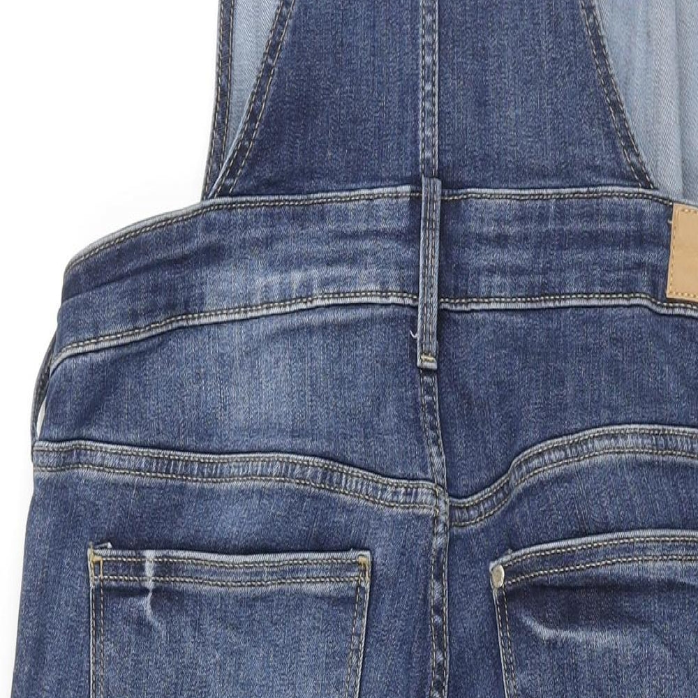 H&M Womens Blue Cotton Dungaree One-Piece Size 14 L27 in Button