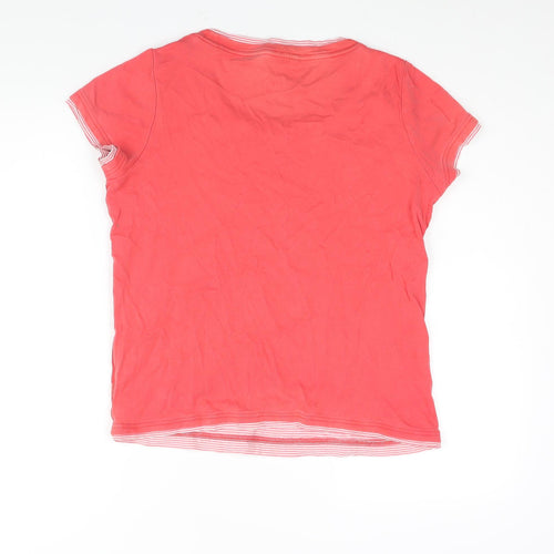 Maine Womens Red Cotton Basic Blouse Size 16 Round Neck - Eyelet Detail