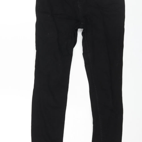 Marks and Spencer Womens Black Cotton Skinny Jeans Size 10 L28 in Regular Zip