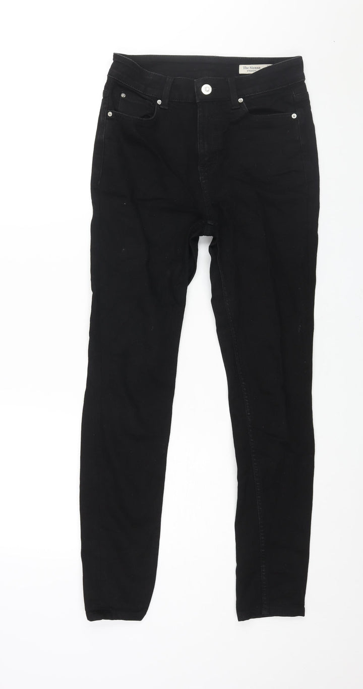 Marks and Spencer Womens Black Cotton Skinny Jeans Size 10 L28 in Regular Zip