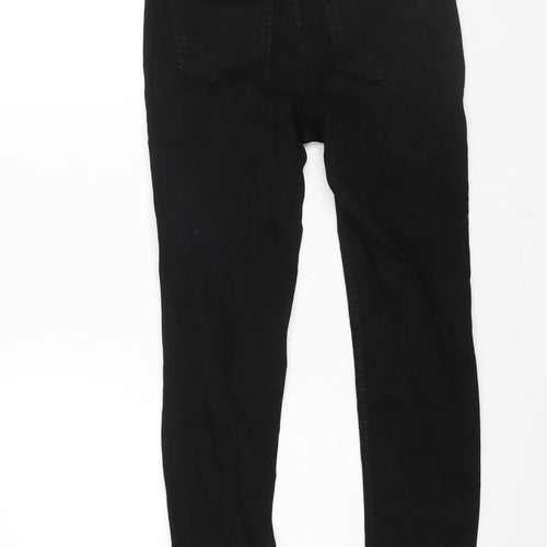 Marks and Spencer Womens Black Cotton Skinny Jeans Size 10 L28 in Regular Zip
