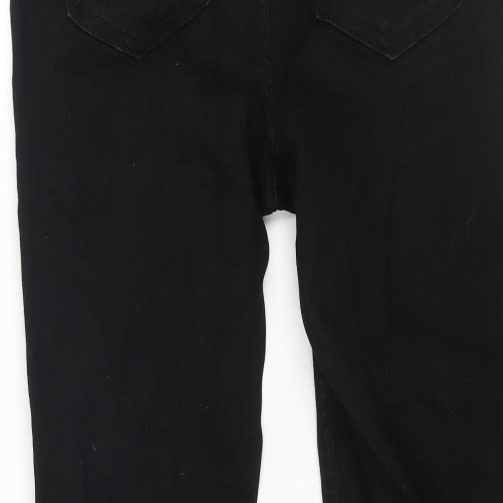 Marks and Spencer Womens Black Cotton Skinny Jeans Size 10 L28 in Regular Zip