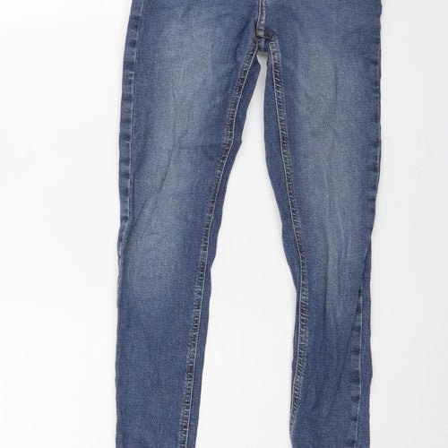 Topshop Womens Blue Cotton Skinny Jeans Size 24 in L32 in Regular Zip