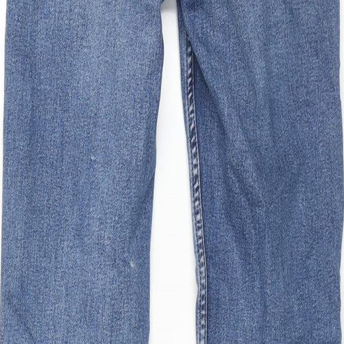 Marks and Spencer Womens Blue Cotton Bootcut Jeans Size 8 L28 in Regular Zip