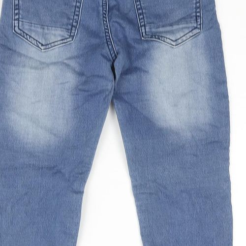 Denim & Co. Boys Blue Cotton Tapered Jeans Size 7-8 Years L21 in Regular Drawstring - Pleated Jogger Style