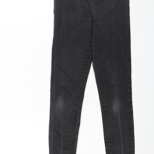 Denim & Co. Womens Black Cotton Skinny Jeans Size 6 L26 in Regular Zip