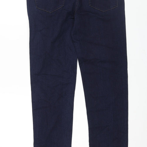 Marks and Spencer Mens Blue Cotton Straight Jeans Size 32 in L31 in Regular Zip