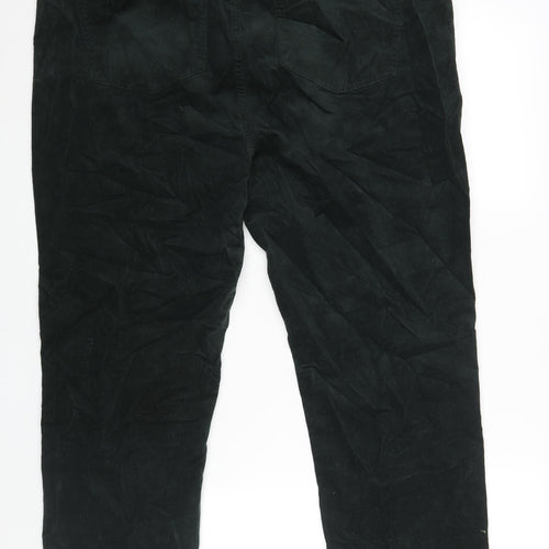 Marks and Spencer Womens Green Cotton Trousers Size 20 L29 in Regular Zip