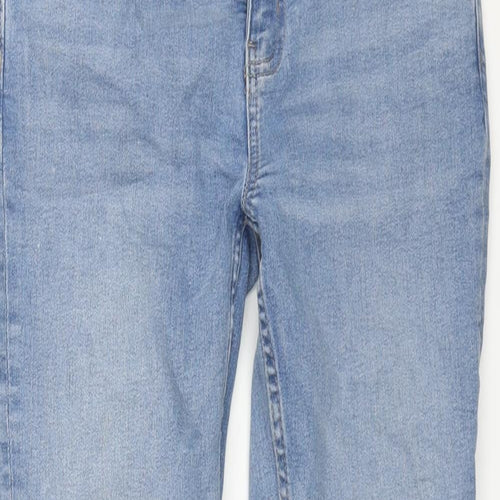 Marks and Womens Blue Cotton Straight Jeans Size 10 L26 in Regular Zip