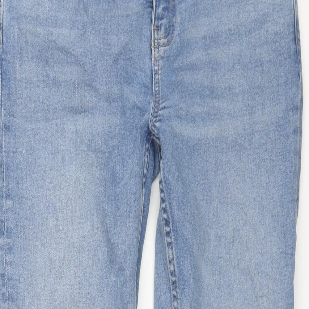 Marks and Womens Blue Cotton Straight Jeans Size 10 L26 in Regular Zip