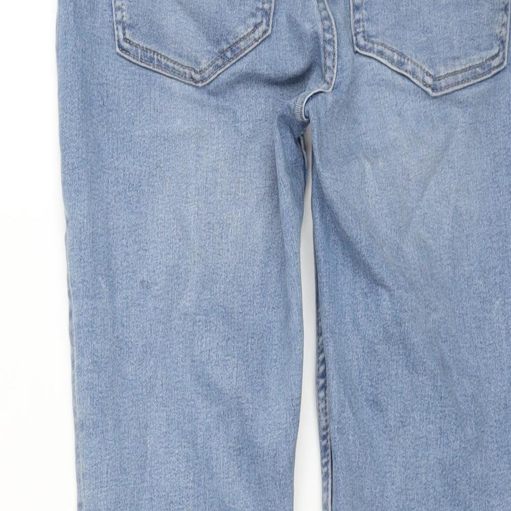 Marks and Womens Blue Cotton Straight Jeans Size 10 L26 in Regular Zip