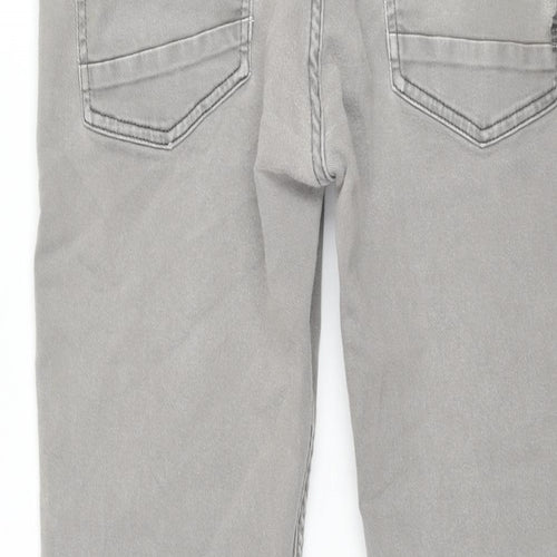 Boss Mens Grey Cotton Straight Jeans Size 32 in L30 in Regular Zip