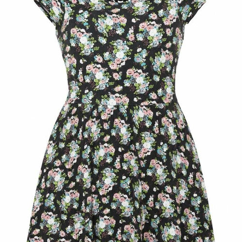 Select Womens Multicoloured Floral Viscose A-Line Size 12 Scoop Neck Pullover - Lace Back Detail