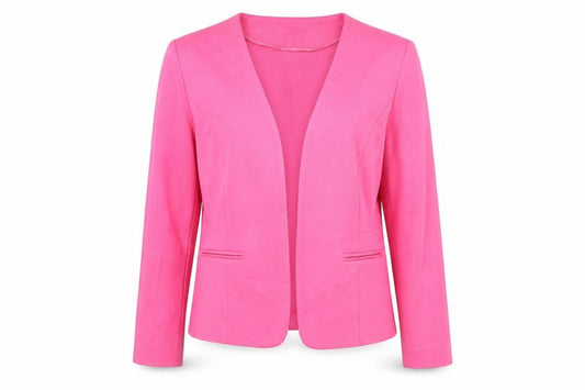 Front view of Classics women’s pink jacket, size UK 14