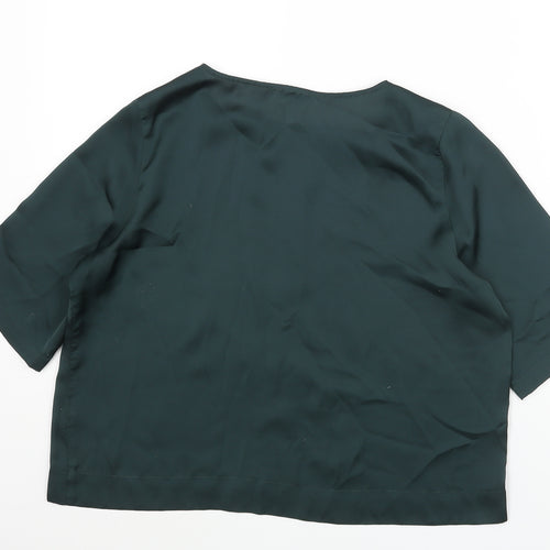 River Island Womens Green Polyester Basic Blouse Size 10 Round Neck