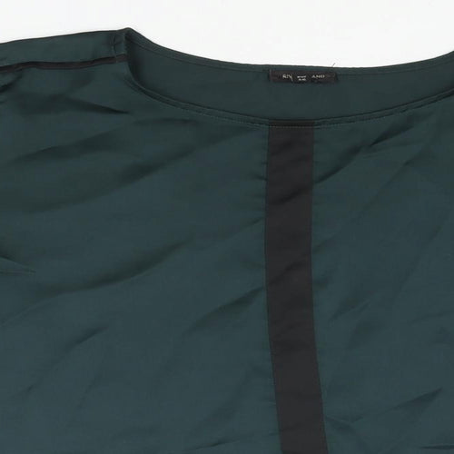River Island Womens Green Polyester Basic Blouse Size 10 Round Neck