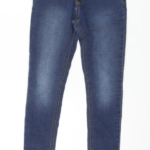 Blue Zoo Girls Black Cotton Skinny Jeans Size 9 Years L24 in Regular Zip