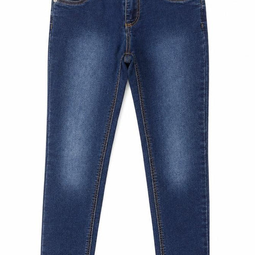 Blue Zoo Girls Black Cotton Skinny Jeans Size 9 Years L24 in Regular Zip