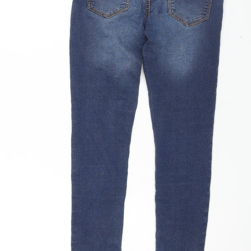 Blue Zoo Girls Black Cotton Skinny Jeans Size 9 Years L24 in Regular Zip