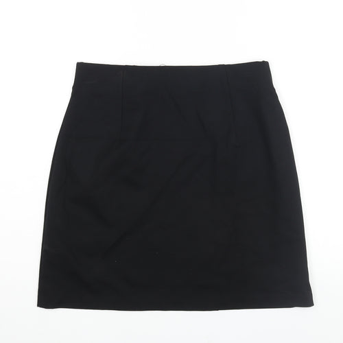 Marks and Spencer Womens Black Viscose A-Line Skirt Size 12