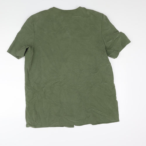 Debenhams Womens Green Modal Basic Blouse Size 18 V-Neck - Shoulder Pads