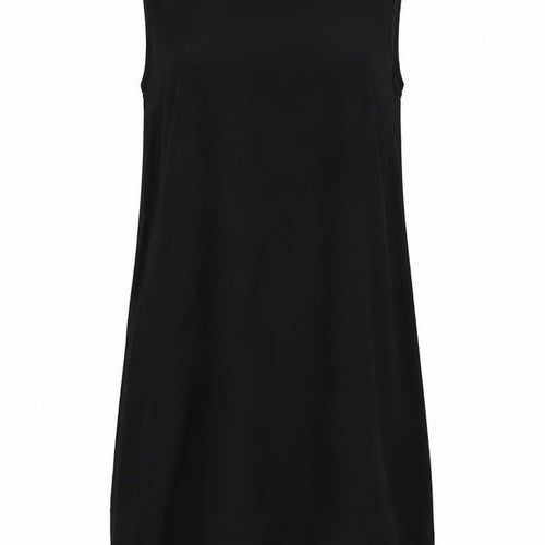Marks and Spencer Womens Black Viscose Tunic Blouse Size 10 Mock Neck - Side Slits