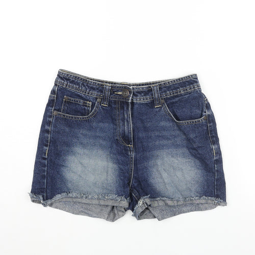 Authentic Denim Womens Blue Cotton Boyfriend Shorts Size 10 L3 in Regular Zip