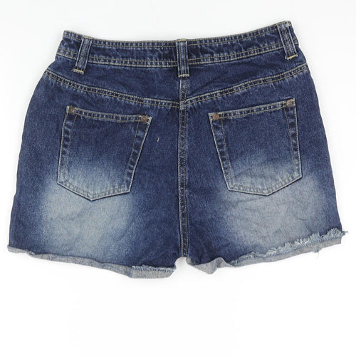 Authentic Denim Womens Blue Cotton Boyfriend Shorts Size 10 L3 in Regular Zip